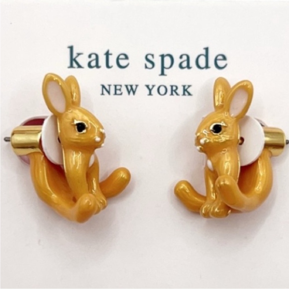 KATE SPADE NEW YORK ♠️
SMALL BUNNY FRONT-BACK
JACKET STUD EARRINGS 🐰 - Picture 3 of 8